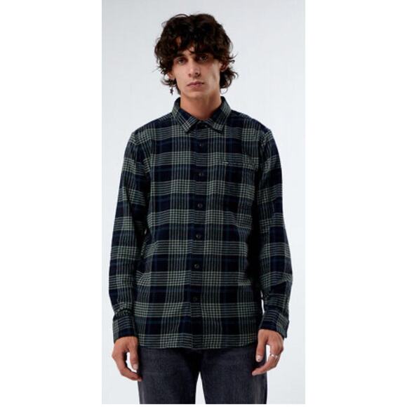 Pacsun Men’s Flannel Button Down Black And Green Size M - Picture 1 of 4